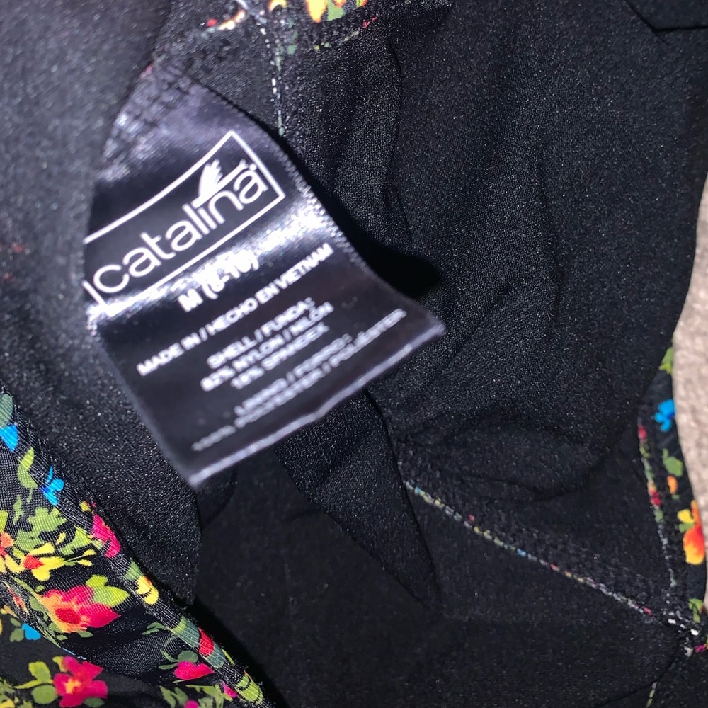 Catalina Black Multicolored Floral Swimsuit size M - Picture 9 of 9